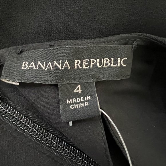 Banana Republic Black Sleeveless Fit Flare Dress Back Cutout size 4 - Picture 7 of 11